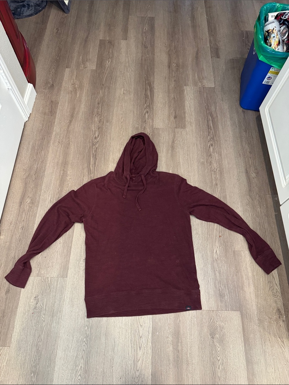 Faherty Maroon Hooded Pullover Sweatshirt